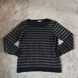 Michael Kors Black/Gold Striped Knit Sweater SIZE 0X